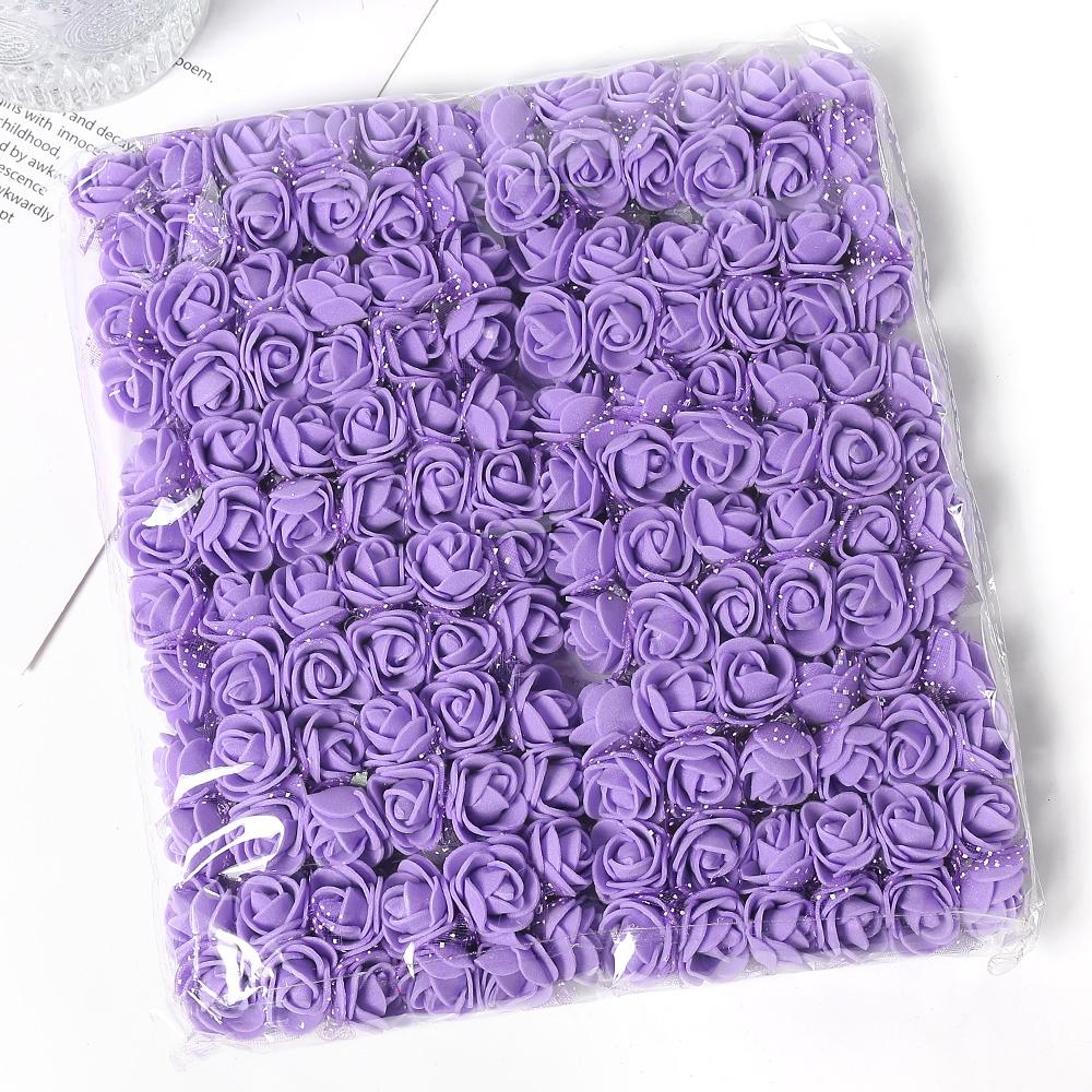 96Pcs Mini Rose Artificial Flowers Bouquet 7.5cm Foam Fake Flowers Wedding Decoration for Home Room Decor DIY Gifts Accessories