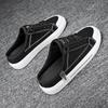 2025 New Fashionable Black Canvas Shoes Classic Versatile Flat Half Slippers Comfortable and Breathable Sneakers for Lazy Men