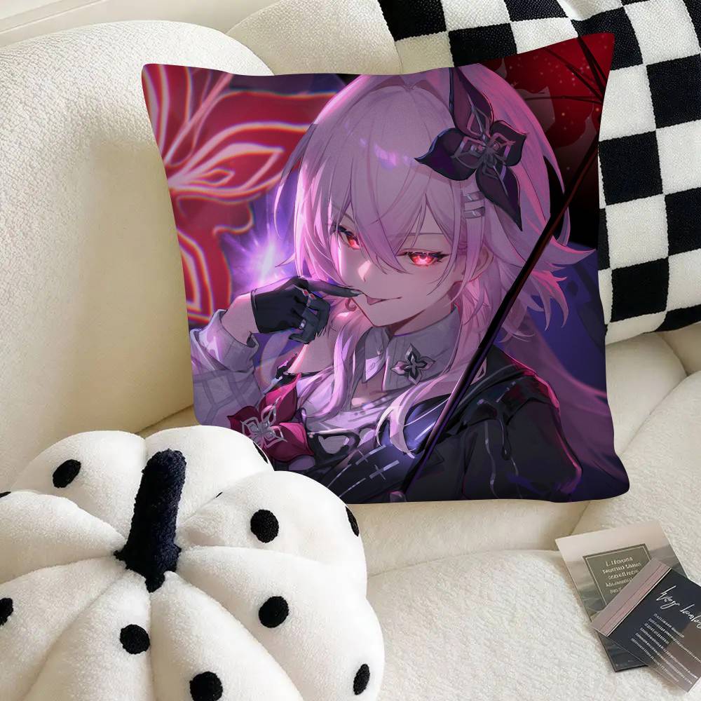 Evernight Niedliches Mädchen Honkai Star Rail Kissenbezug Quadratisches Kissen Schlafzimmer Sofa Freizeit Komfort Kissen Auto Heimdekoration
