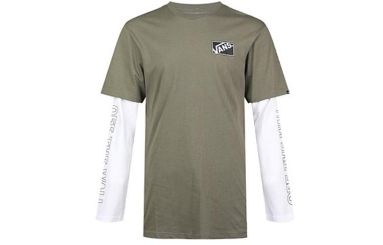 Vans T Shirts Men s Dark Green Crew Neck Moderate Mock Two Piece VN0A54IGDB0 L