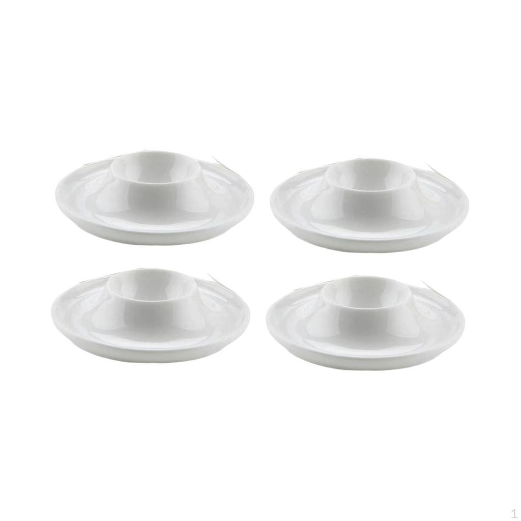4 Decorative, Unique, Easy-to-Clean Stackable Egg Holders, Trays for Pantry, Breakfast, And