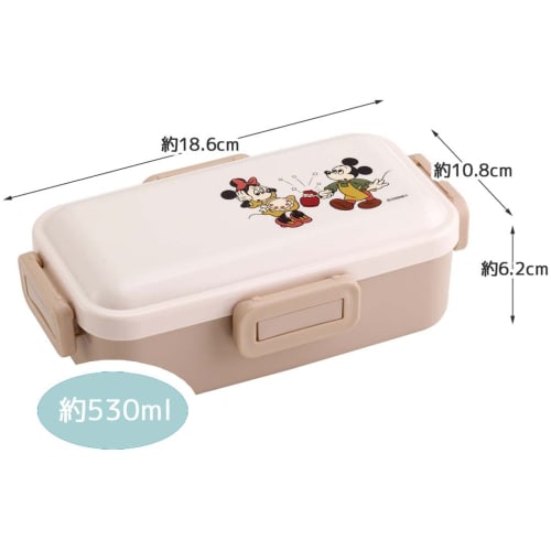 Skater Bento Box Disney Mickey Mouse & Friends Cooking 530ml Antibacterial Fluffy Dome Lid for Women Made in Japan PFLB6AG-A