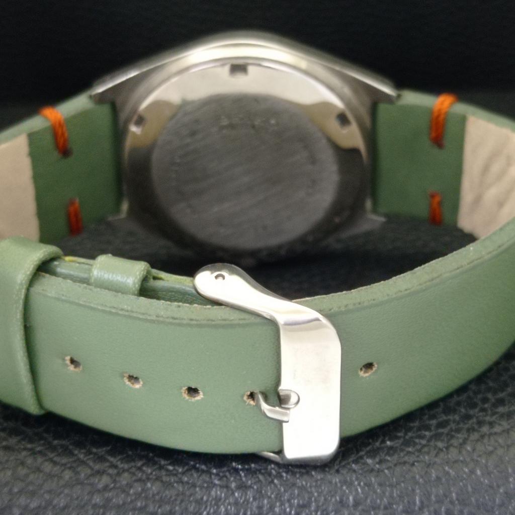 Seiko 5 AUTOMATIC 6349A VINTAGE JAPAN MENS ARABIC GREEN DIAL WATCH A701404-5 R206b-a701404