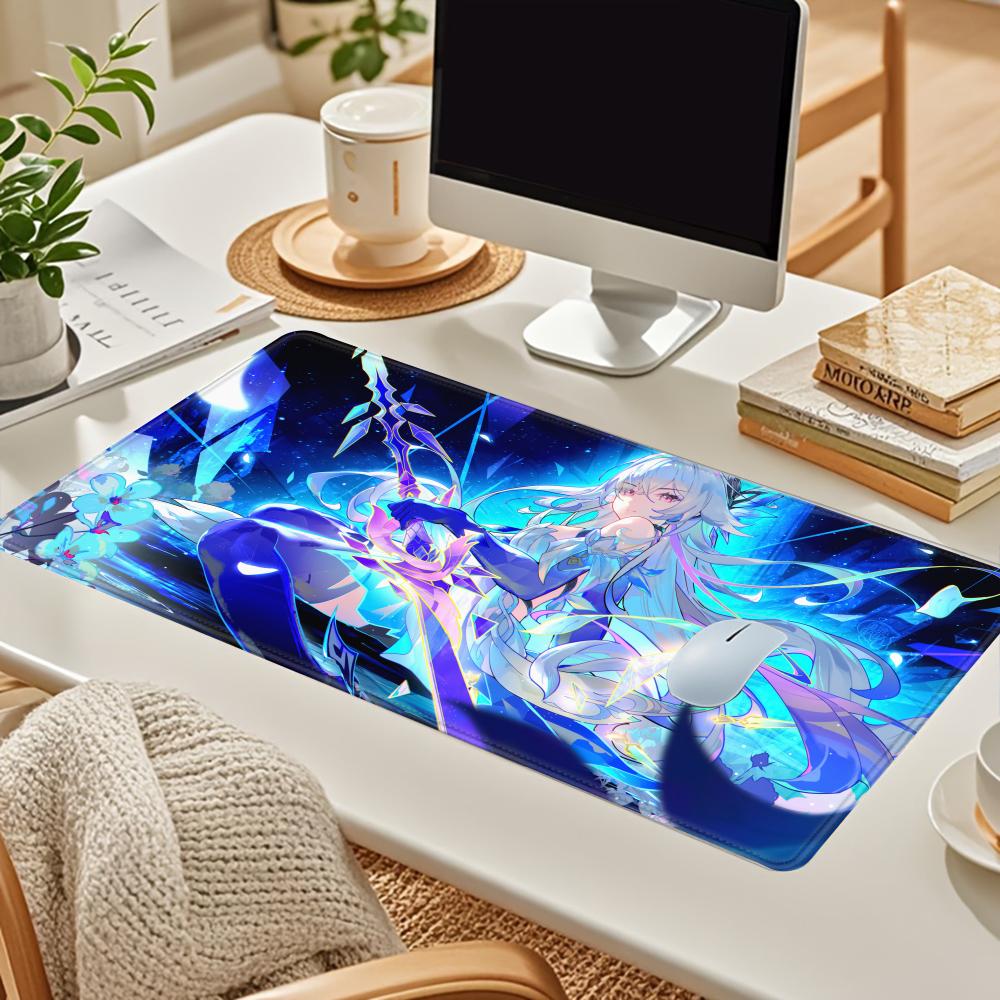 HYBXAXC Genshin Impact Skirk Mouse Pad Anime Gaming Pad Table Pads Backlit Rubber Desktop Mouse pad Mats ESports PC peripherals