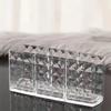 3 Grids Cosmetic Organizer Clear Lipstick Brush Storage Multi-purpose Makeup Brush Holder Desk