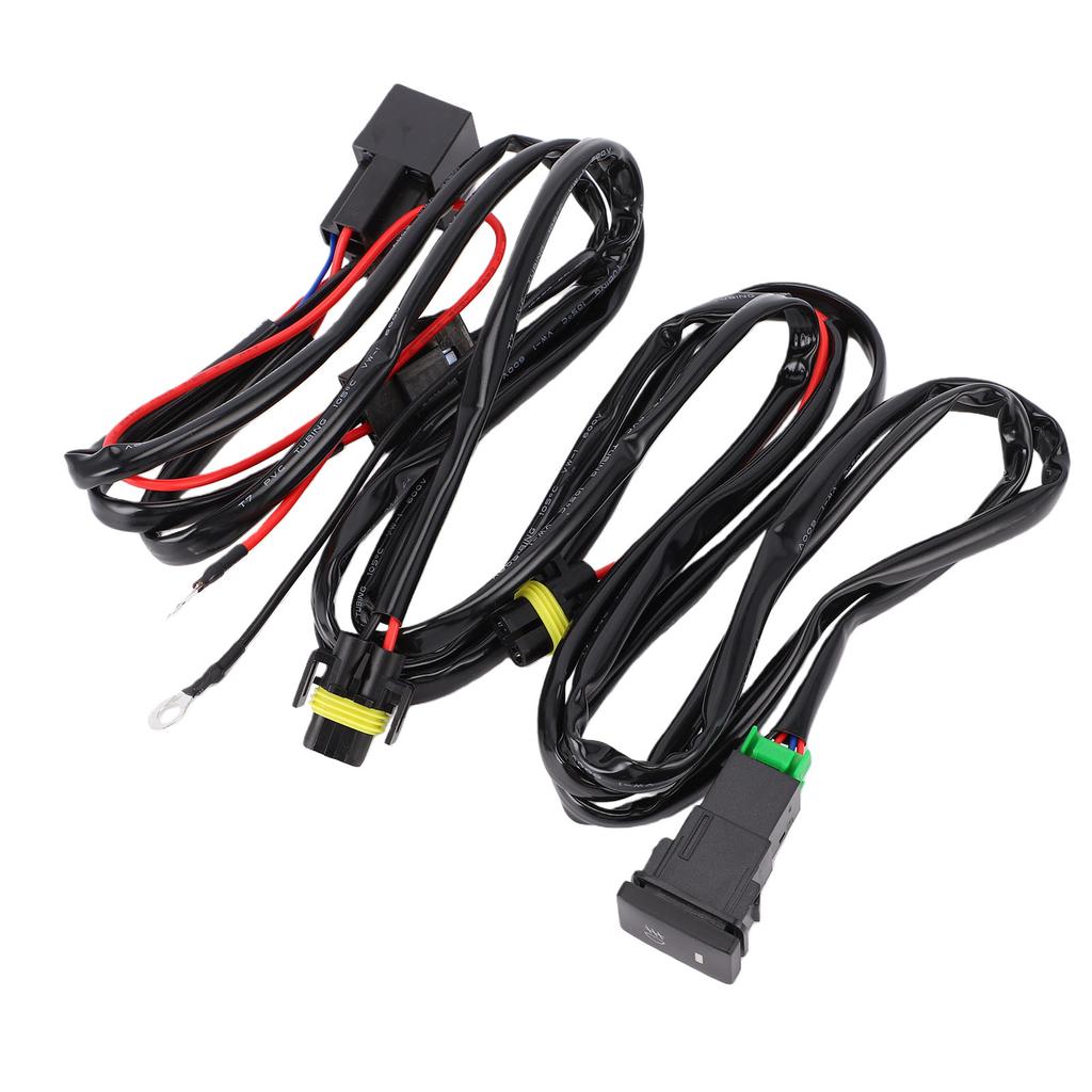 Relay Fog Lamps Socket Wire Connector 40A Heat Proof Waterproofing H11 Fog Light Relay Wiring Harness with Switch