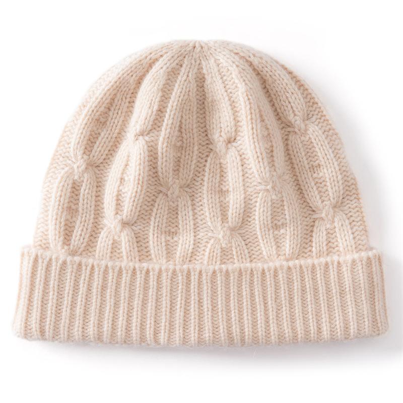 New cashmere hat is soft and warm, simple and fashionable versatile casual women's knitted hat, cycling cold hat