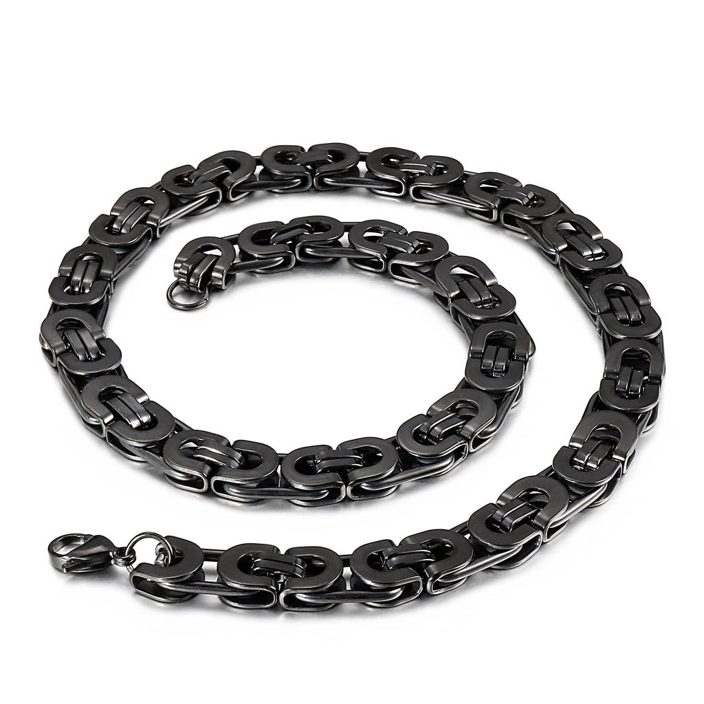 6/8/10mm Wide Hip Hop Punk Chain Necklace for Men Women Stainless Steel Chunky Choker Heavy Link Jewelry Polished Charm Gift