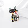 Dessin animé chinois vent chat émail broches femmes fleurs coloré Art abstrait Animal bureau décontracté broche broches cadeaux