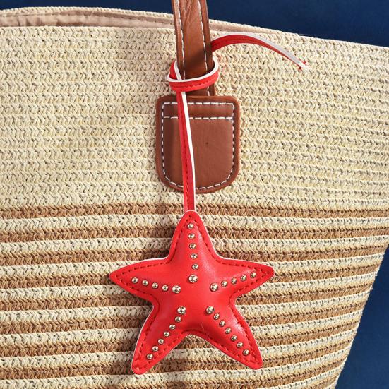 Keychain Pendant Hand-Stitched Rivets Imitation Leather Star Shape Lightweight Bag Charm Keys Suitcases Accessory