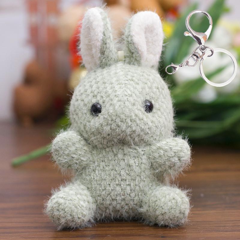 Plush Toy Pendant Three-color Rabbit Keychain Bag Doll Hanging Decoration Mini Grab Machine Doll Clothing Accessories