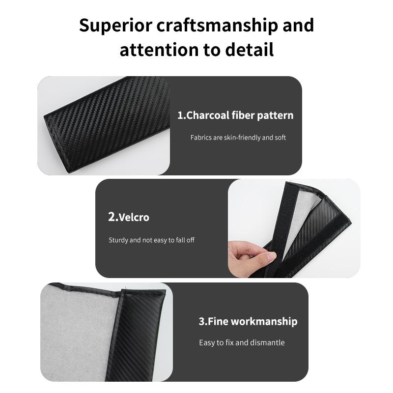 Car Carbon Fiber Patterned Unlabeled Seat Belt Shoulder Protection Seat Belt Shoulder Pad  For Lada Vesta Niva Samara Kalina