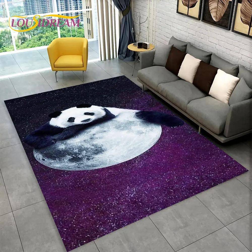 Dywan z motywem zwierząt z kreskówek Panda, dywanik do salonu, sypialni dziecięcej, sofy, wycieraczki, kuchni, antypoślizgowa mata podłogowa