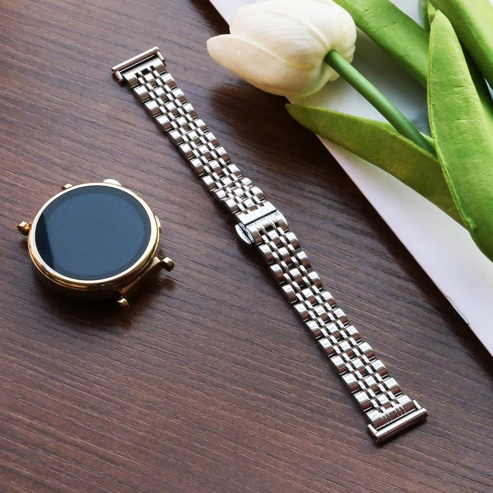 18mm 20 22mm Slim Stainless Steel Band for Huawei Watch GT5 Pro 42mm 46mm Women Bracelet for Samsung Galaxy 7 6 5 40/44mm Strap