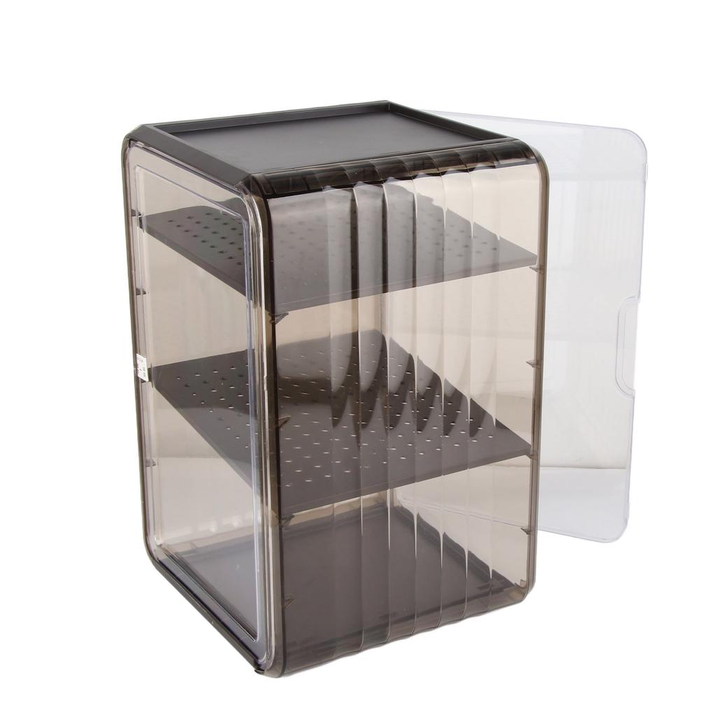 Cup Storage Rack Dustproof Stackable Plastic Clear Cup Organizer Box for Cabinet Desktop Large