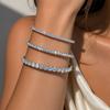 New Fashion Gold Plated 3mm Tennis Bracelet Stretchable Moissanite Bracelets Luxury S925 Sterling Silver Bracelet