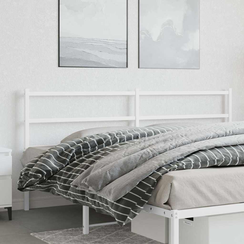 Vidaxl Metal Headboard, White, 200 Cm