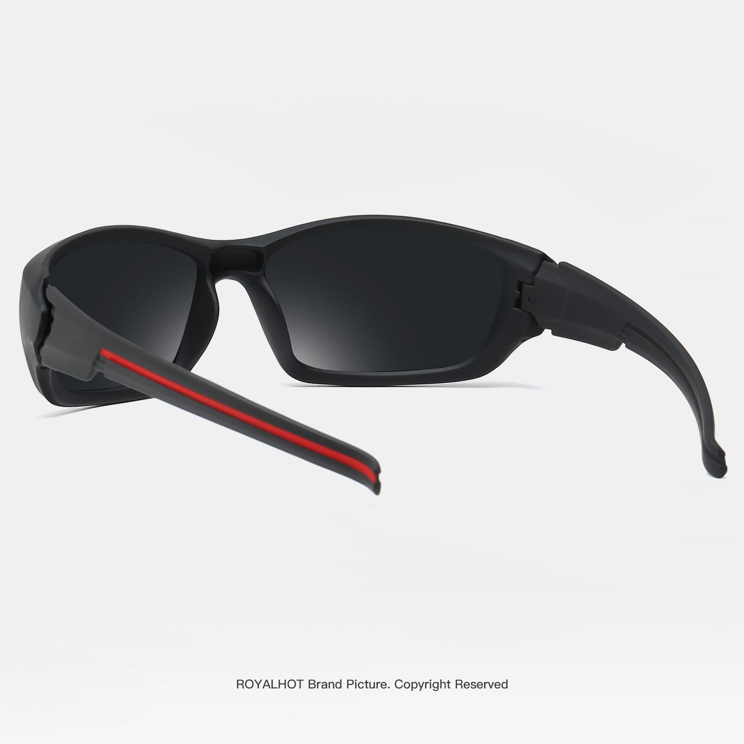 RoyalHot унисекс поляризационные спортивные солнцезащитные очки в квадратной оправе — фото 10