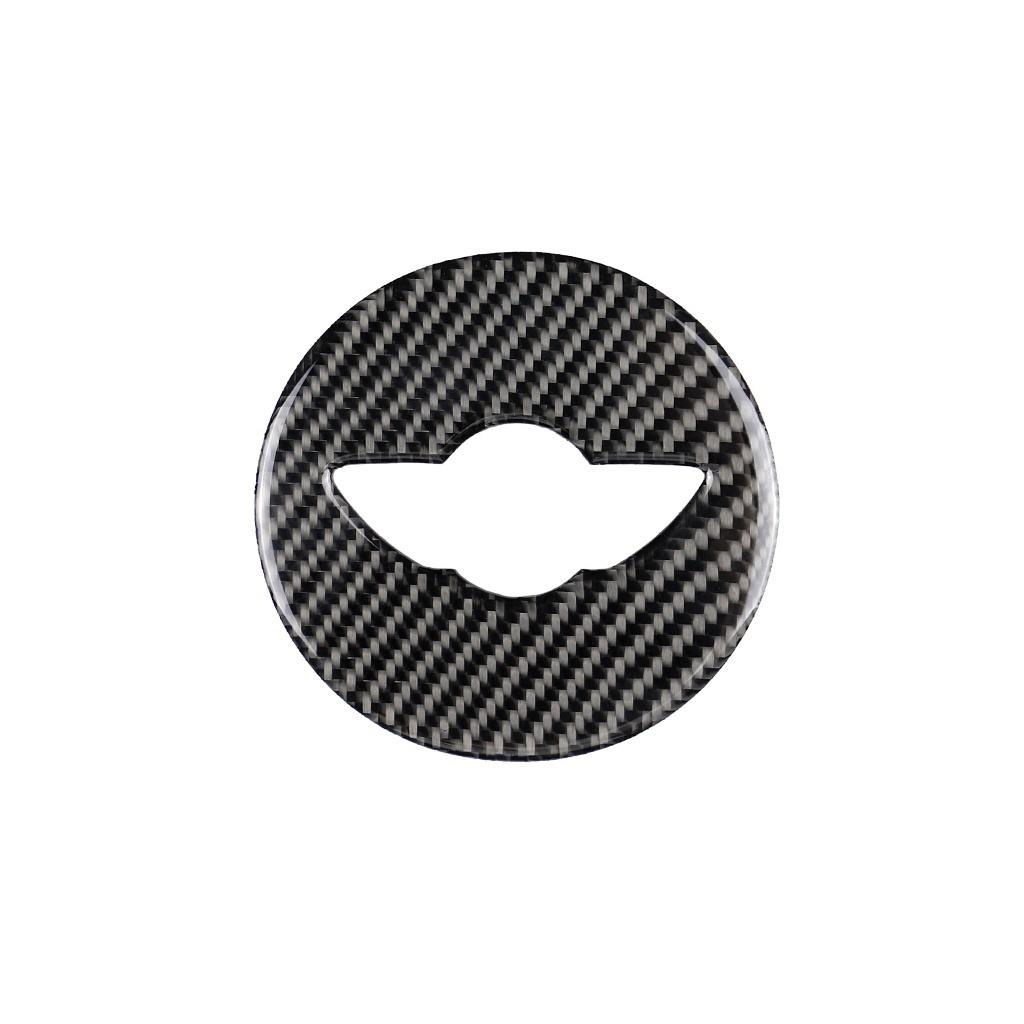 Real Carbon Fiber Auto Steering Wheel Logo Decorative Sticker For BM Cooper F55 F56 F60 Car Interior Modification Accessories