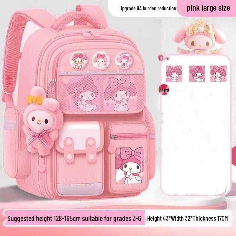 Kuromi Spine-Protecting Schoolbag: Lightweight, Large Capacity for Sixth Grade Girls