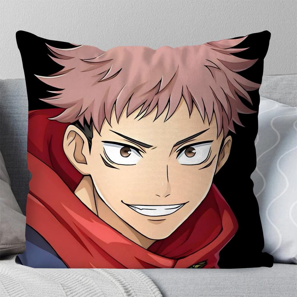 Itadori Yuji Animation Jujutsu Kaisen Pillow Case Square Pillow Bedroom Sofa Leisure ComfortCarLiving Room Home Decoration 40X40