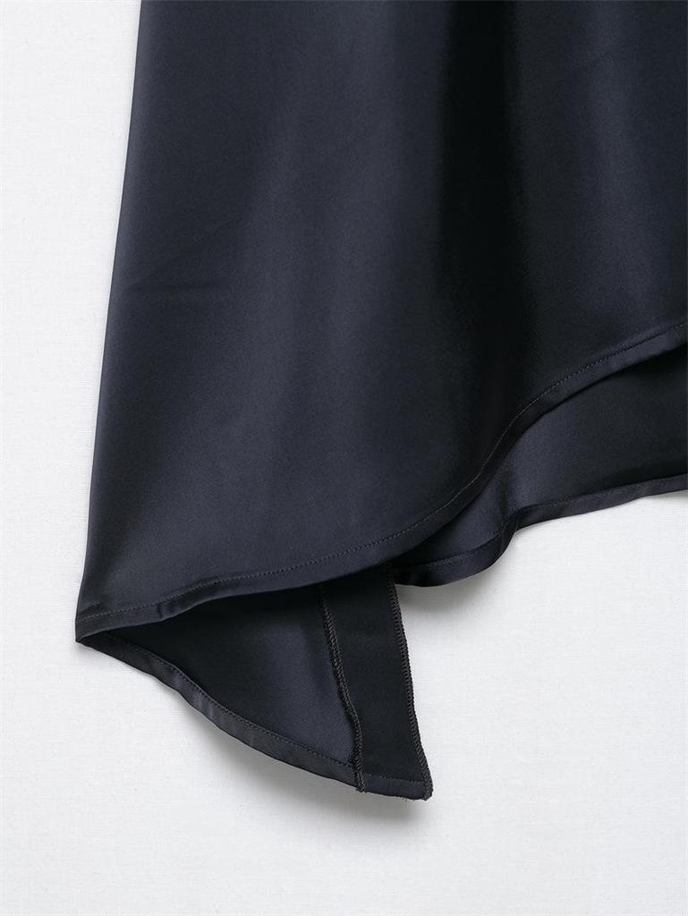 Satin Solid Color Silk Halter Neck Top + Wide Leg Pants - New European American Arrival
