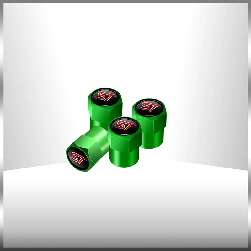 ZLKQ1 Car Styling 4Pcs/Set ST Logo Car Wheel Tire Valve Caps Covers Decor For Ford Focus Fiesta Mondeo MK1 MK2 MK3 MK4 Ranger