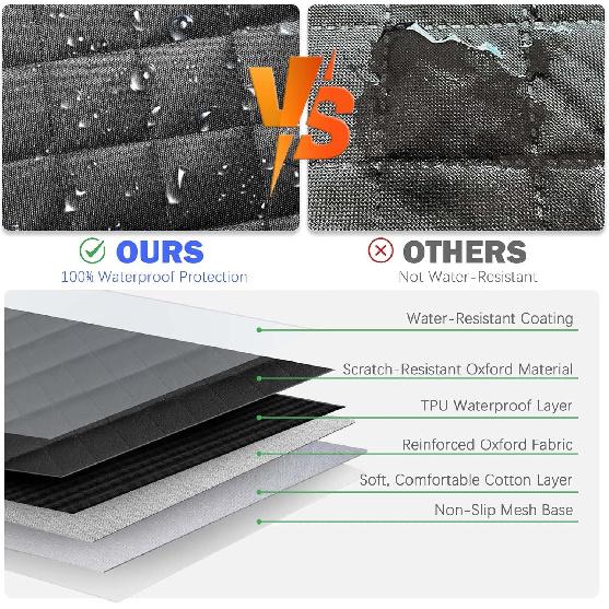 Dog Car Seat Cover for Back Seat, Car Seat Cover 60/40 Split Bench for Family Car, Compact SUV, MPV - Standard - 53" W