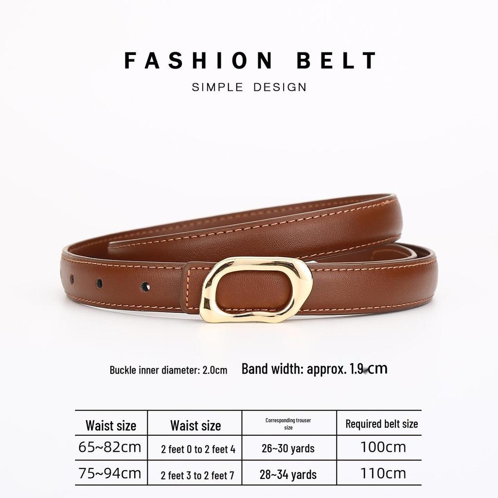Genuine Leather Women's Fashion Belt - Versatile Waistband for Casual or Commuting Styles