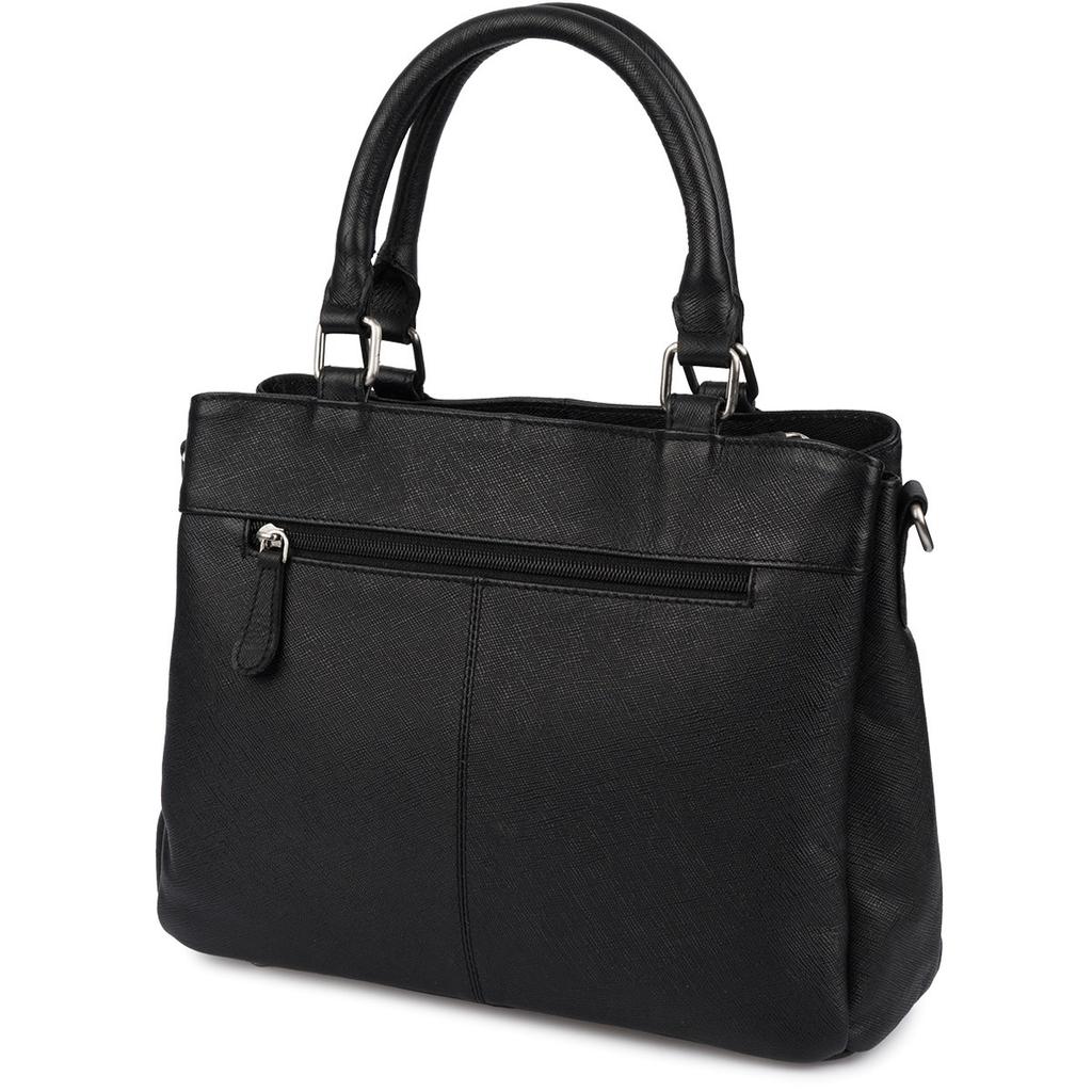 Torebka damska skórzana kuferek torba na ramię pojemna skóra naturalna czarna Beltimore N29