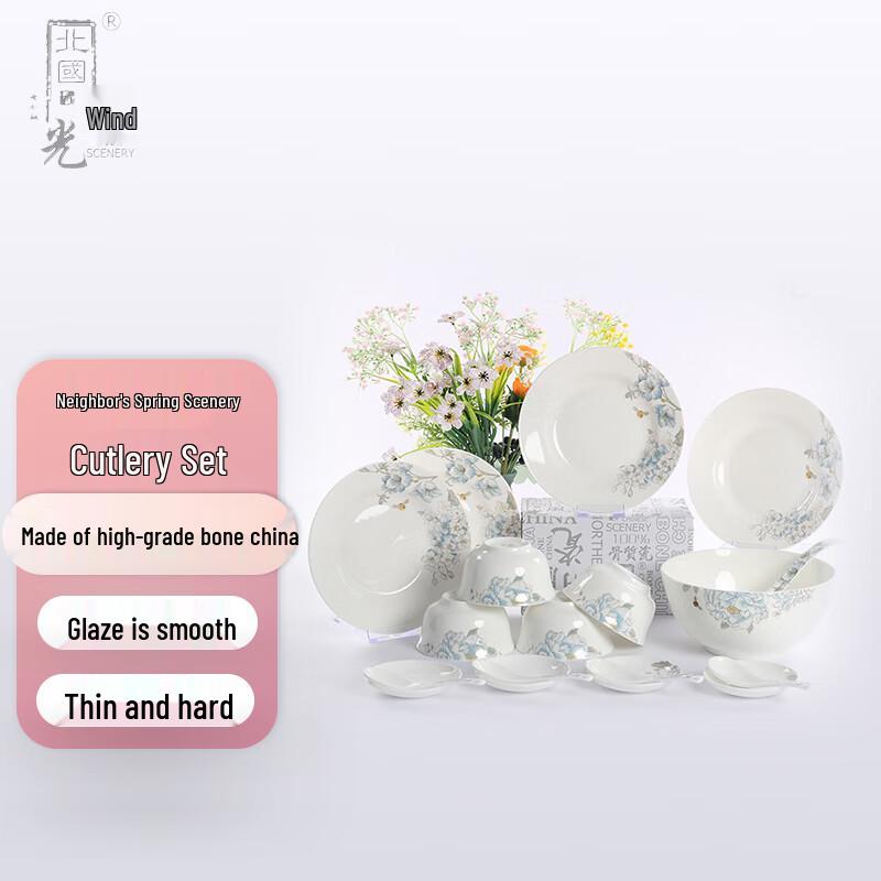 Northern Scenery Bone China Dinnerware Set