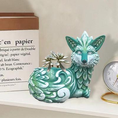 Fox Succulent Planter Resin Animal Statue Succulent Plant Pots Planting Pots Outdoor Decoration Flowerpot For Garden Succulents