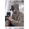 Men S Hooded Half Zip Knit Sweater Loose Warm Casual Pullover