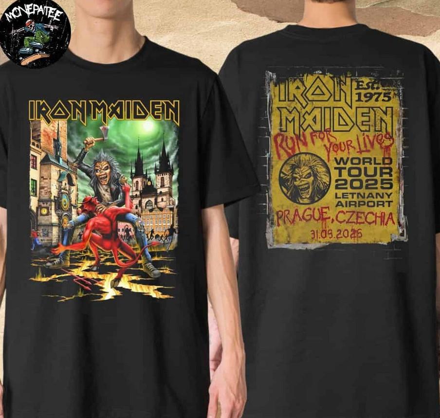 Iron Maiden Concert T-Shirt | Run For Your Lives Prague Exclusive Event Band Tee