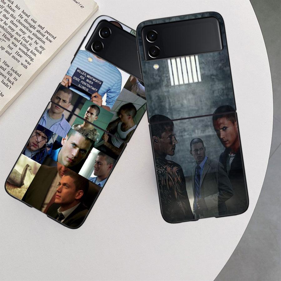 Prison Break TV Series Phone Case For Samsung Z Flip 7 6 5G Galaxy Z Flip 5 4 3 Black Hard Cell Cover Luxury PC Shell Coque