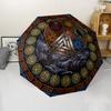 Norse Symbolism pattern umbrella, portable and foldable design, 8 ribs, a casual accessory for Halloween, Christmas, and birthday gifts.