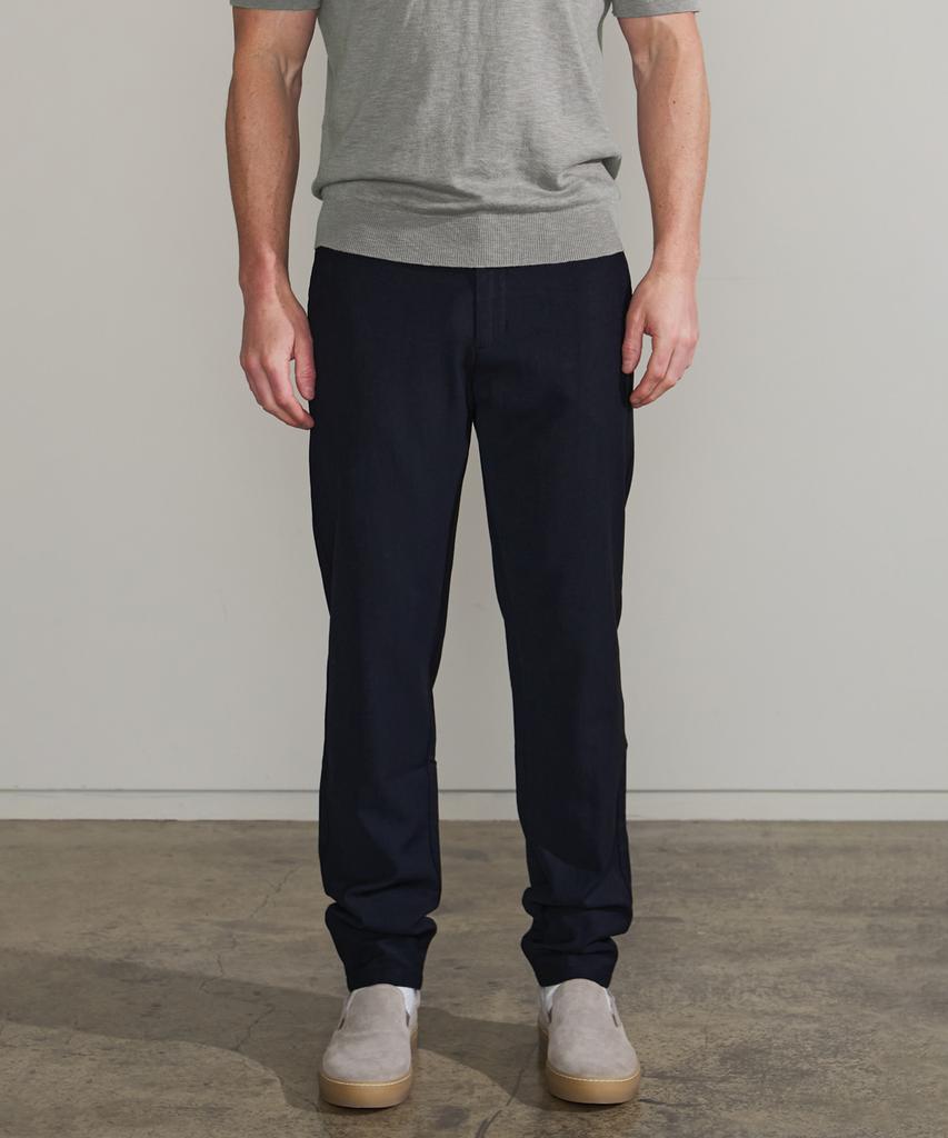PANICALE Dark Navy Drawstring Linen Blend Pants