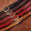 Retro Fashion Personalized Concave Belt Women'S Leather Pin Buckle Pure Cowhide Korean Version Versatile Rough Pattern Jeans Belt Women