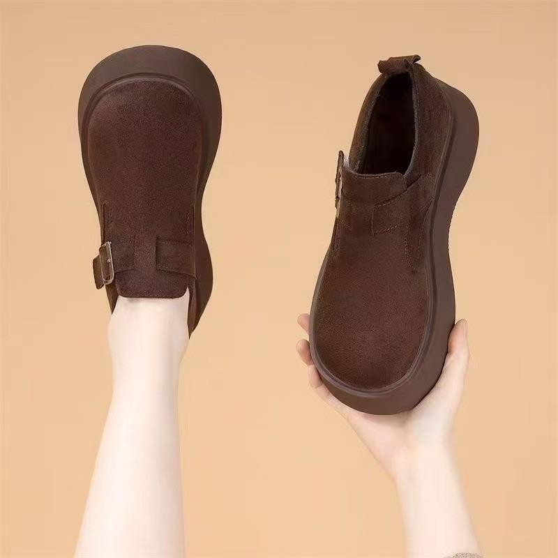 Autumn all-inclusive single shoes women's new high-end sense versatile thick-soled temperament camel women