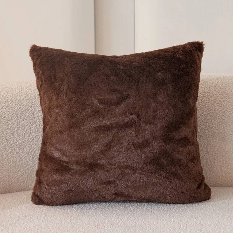 Soft Fluffy Solid Home Fuzzy Pillowcase Decorative Cushion Covers Faux Fur Solid Square Throw For Bed Sofa Car Girl Room