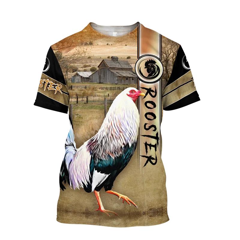 Unisex Rooster Graphic 3D potištěná pánská trička pro muže Oblečení Oversize Trička Košile Léto Neformální Topy s krátkým rukávem Osobnost
