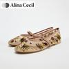Primăvară Toamnă Plasă Broderie Pantofi Mary Jane Femei Confort Exterior Doamne Stil Balerin Pantofi Bunicii Femei