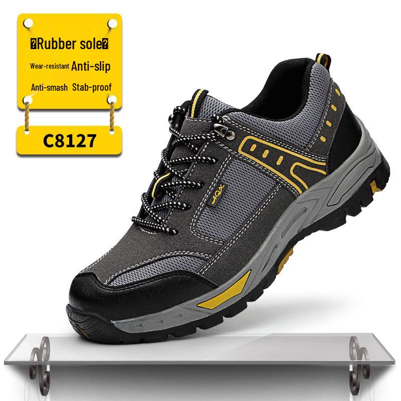 

Men s Four Seasons Steel Toe Safety Shoes - Anti-Smash, Anti-Puncture, Breathable, Comfortable, Wear-Resistant Rubber Sole Work Footwear.