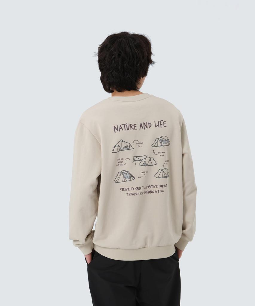 Snow Peak Graphic Sweatshirt Light Size L GS-S25FMFHT62, Top, Sweatshirt, Men's/Women's, Beige,