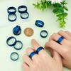 14 Stück 7 Größen Unisex Edelstahl Rillen Fingerring Sets, Breite Bandringe, Blau, Innendurchmesser: 16~22,1mm, Schlitz: 4mm, 2 Stück/Größe