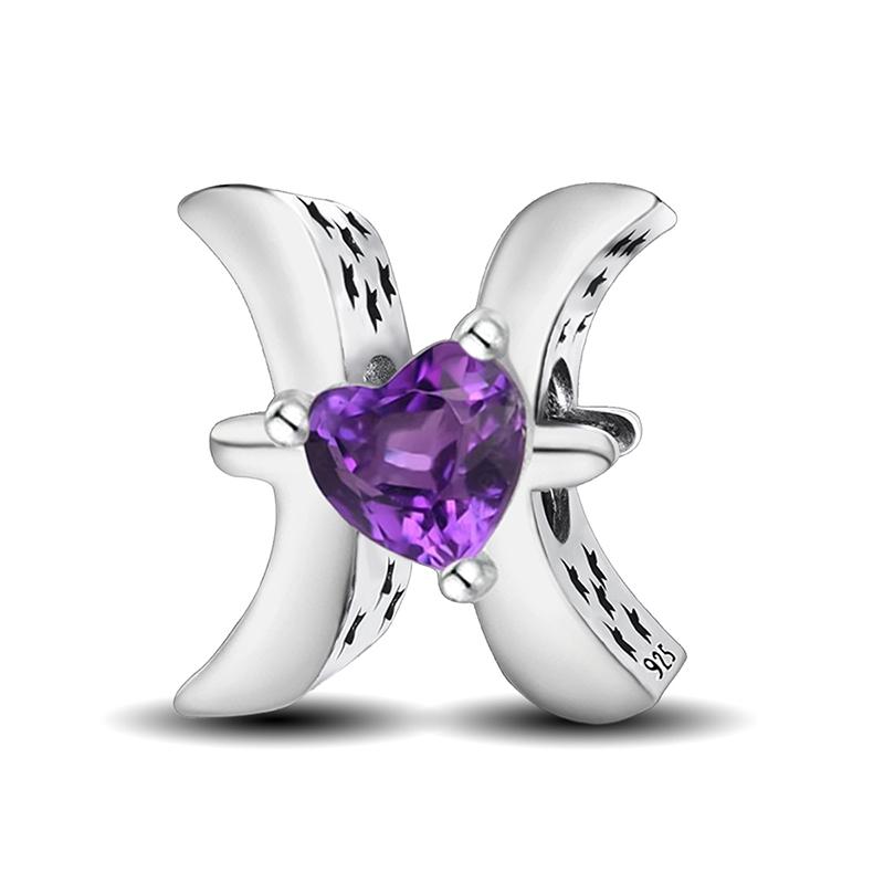 Copper Twelve Constellation Love Heart Zircon Beads Diy Bracelet Bangle Making Gift Of High Quality Fine Jewelry