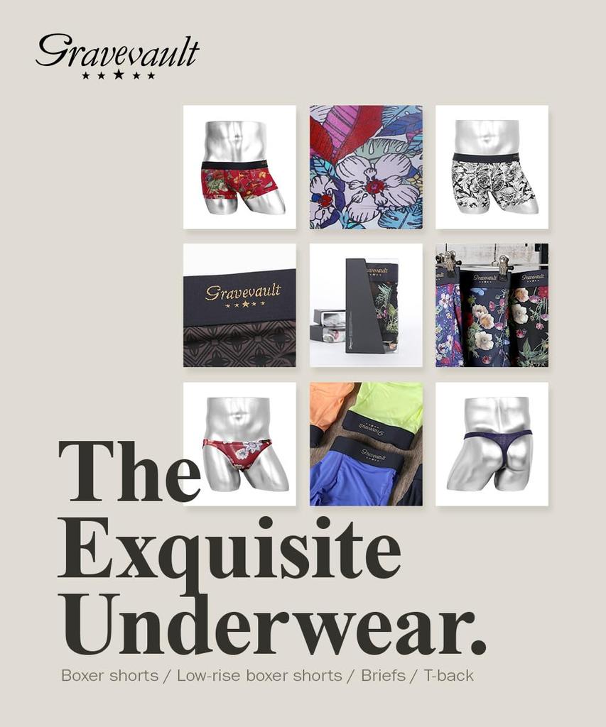 Grave Vault Boxer Day 2025 Smooth and Block Size Gray Low-Rise Briefs, Valentine's Gift, Men's Underwear, Quick-Drying, Check, M,