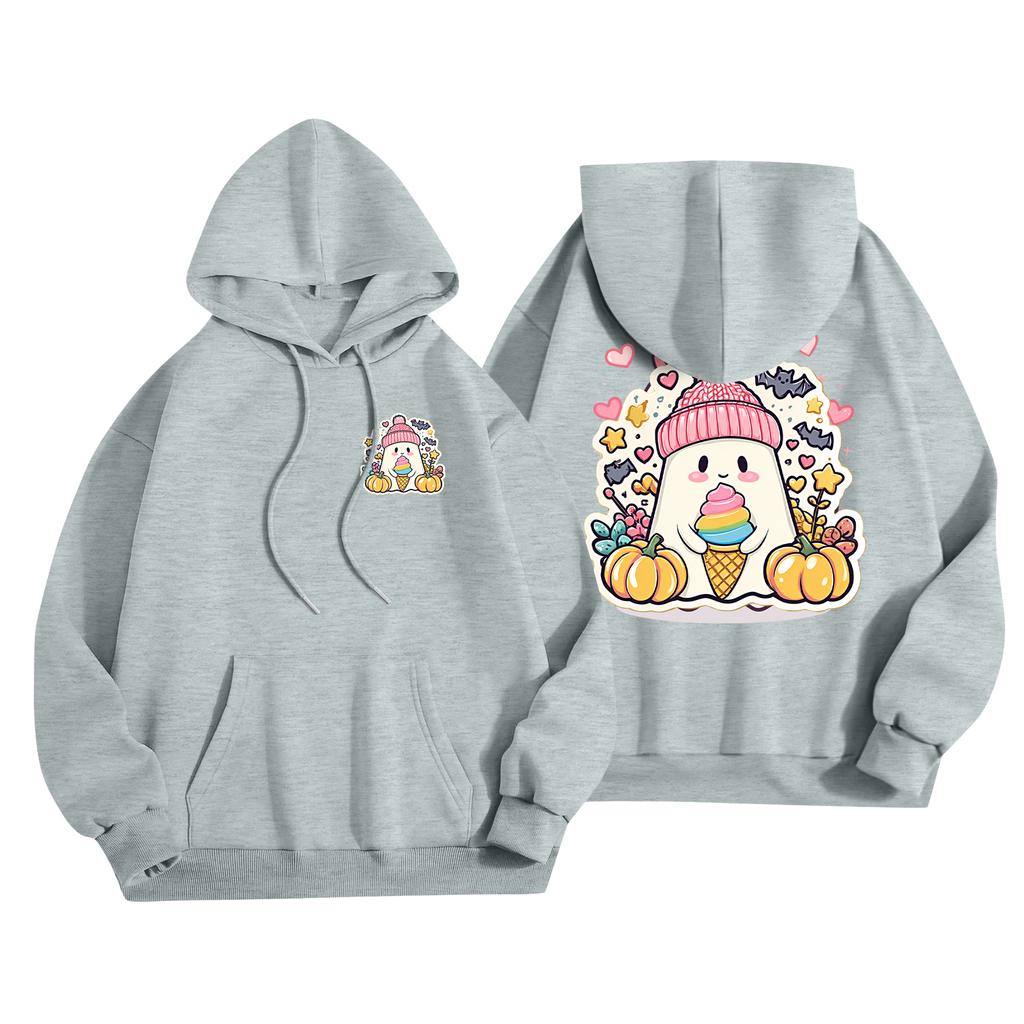 Children's Casual Fashion Halloween Print Long-Sleeved Hooded Sweatshirt
