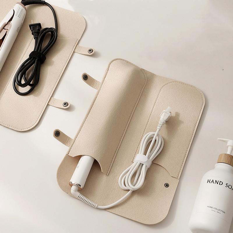 Sac de Rangement en Feutre pour Fer à Boucler Portable Résistant à la Chaleur Housse pour Fer à Boucler Tapis Isolant pour Fer à Boucler Organisateur Anti-Poussière