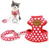 Zunea Dog Harness and Lead Cute Polka Dot Soft for Pet Dog for Small M Set, Pattern, Mesh, Chihuahuas, Walking, Supplies, Wear, Dogs, Red,